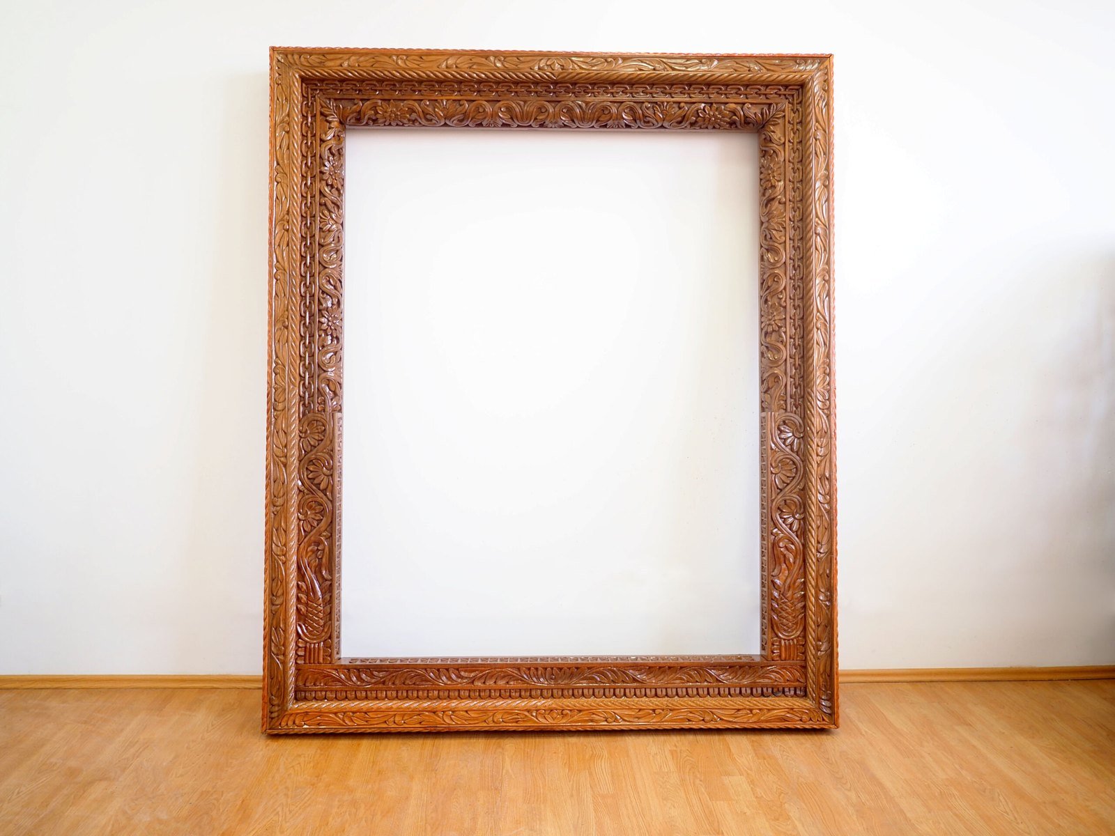 Zanzibar Royal Carved Frame — hand-carved mongongo wood, one of one, carved at Mwenge, Dar es Salaam, Tanzania