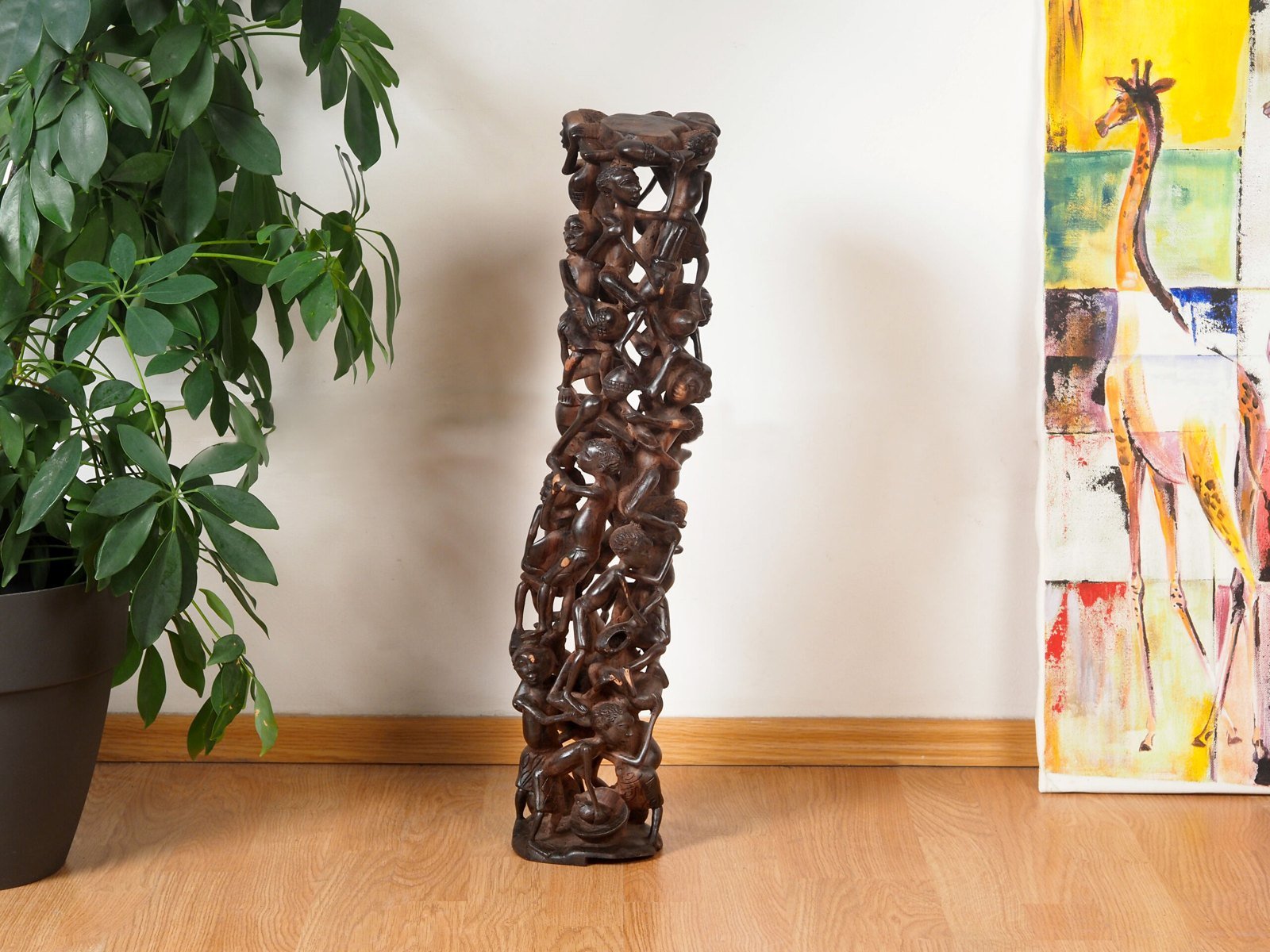 Ebony Makonde Sculpture — hand-carved ebony, Mwenge, Dar es Salaam, Tanzania