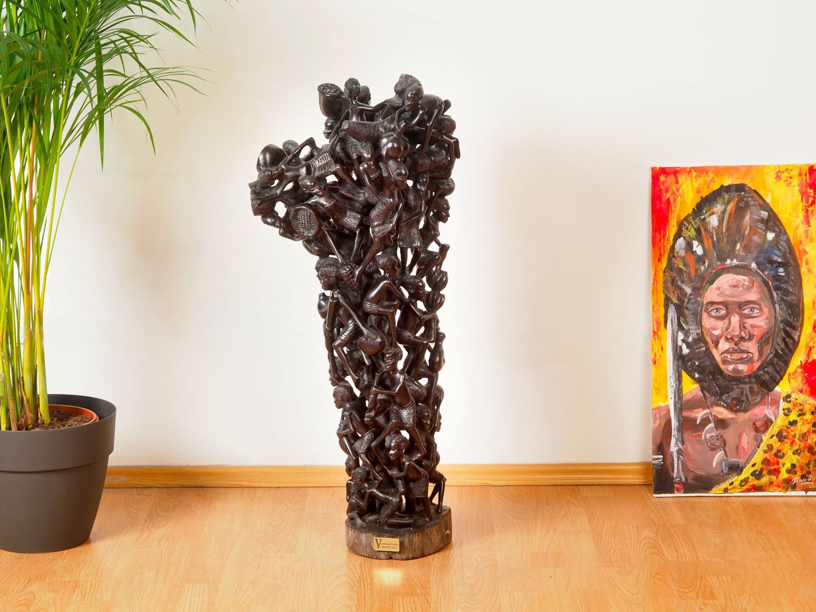 Makonde Decorative Ebony Sculpture — hand-carved ebony, Mwenge, Dar es Salaam, Tanzania