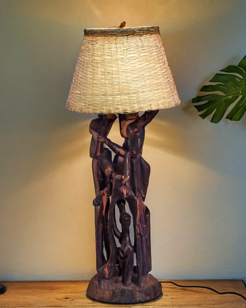 Ancestral Spirit Lamp – Luxury Hand-Carved Art Lighting for Dubai Interiors