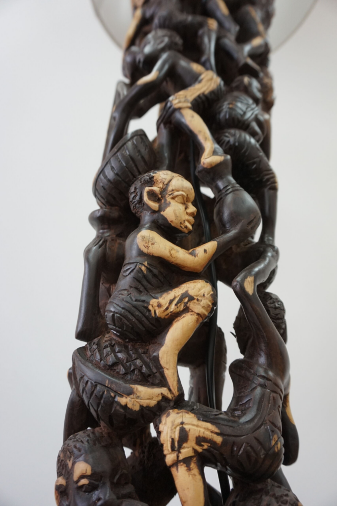 Makonde 2-Lamp – Hand-Carved Ebony Art Sculpture | Luxury Art Furniture