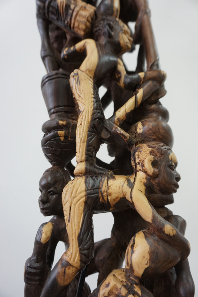 Makonde 2-Lamp – Hand-Carved Ebony Art Sculpture | Luxury Art Furniture