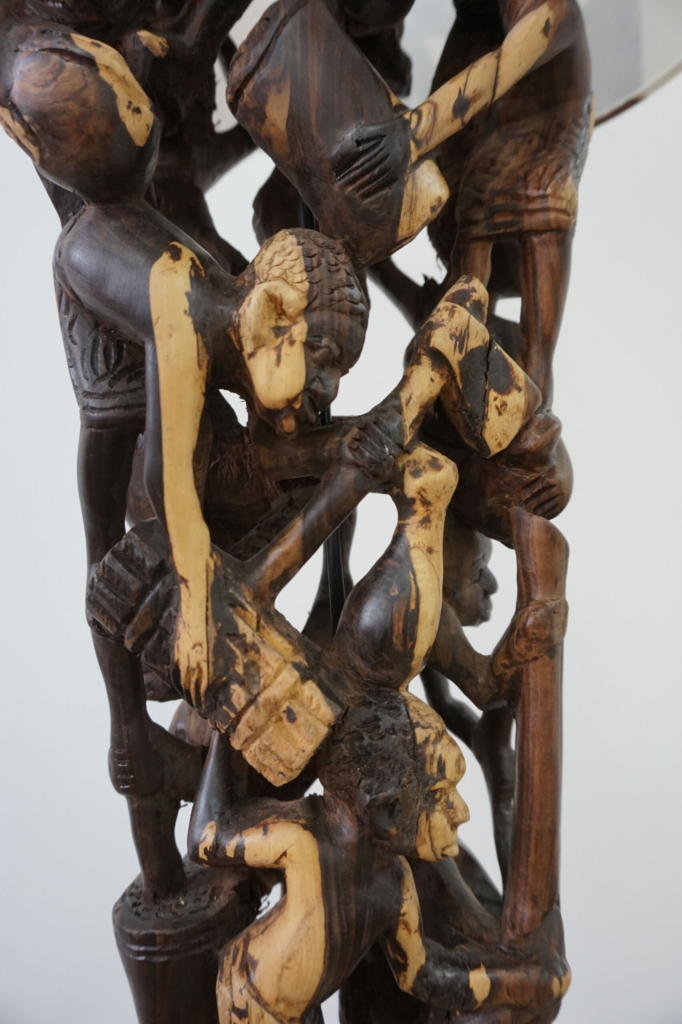 Makonde 2-Lamp – Hand-Carved Ebony Art Sculpture | Luxury Art Furniture
