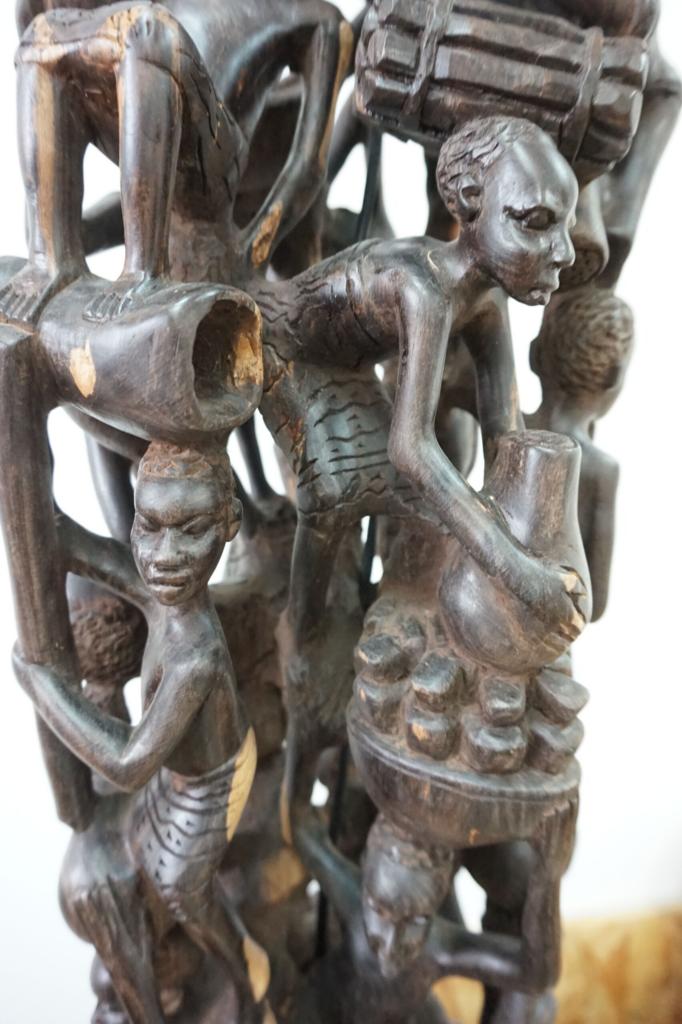 Makonde 3-Lamp – Hand-Carved Ebony Tribal Art Lighting | Luxury Design