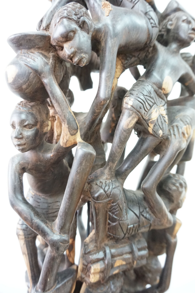 Makonde 3-Lamp – Hand-Carved Ebony Tribal Art Lighting | Luxury Design