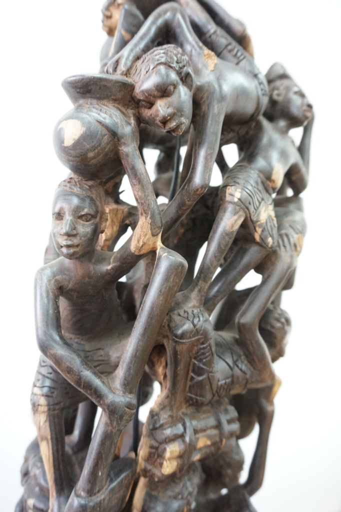 Makonde 3-Lamp – Hand-Carved Ebony Tribal Art Lighting | Luxury Design