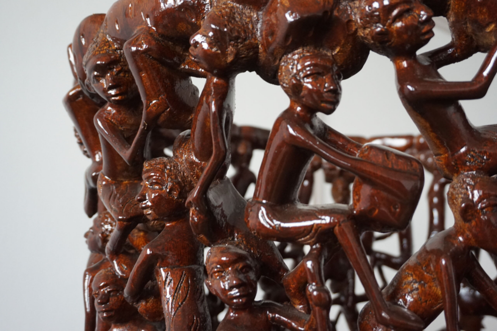 Makonde 3 Coffee Table – Hand-Carved African Hardwood Art for Luxury Dubai Interiors