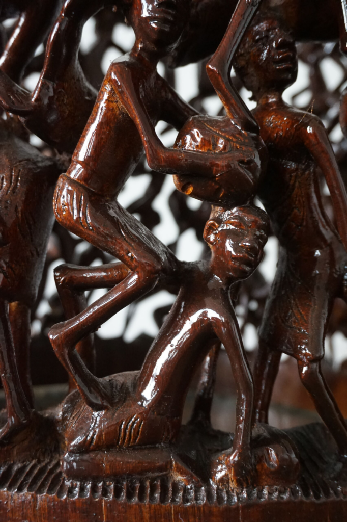 Makonde 3 Coffee Table – Hand-Carved African Hardwood Art for Luxury Dubai Interiors