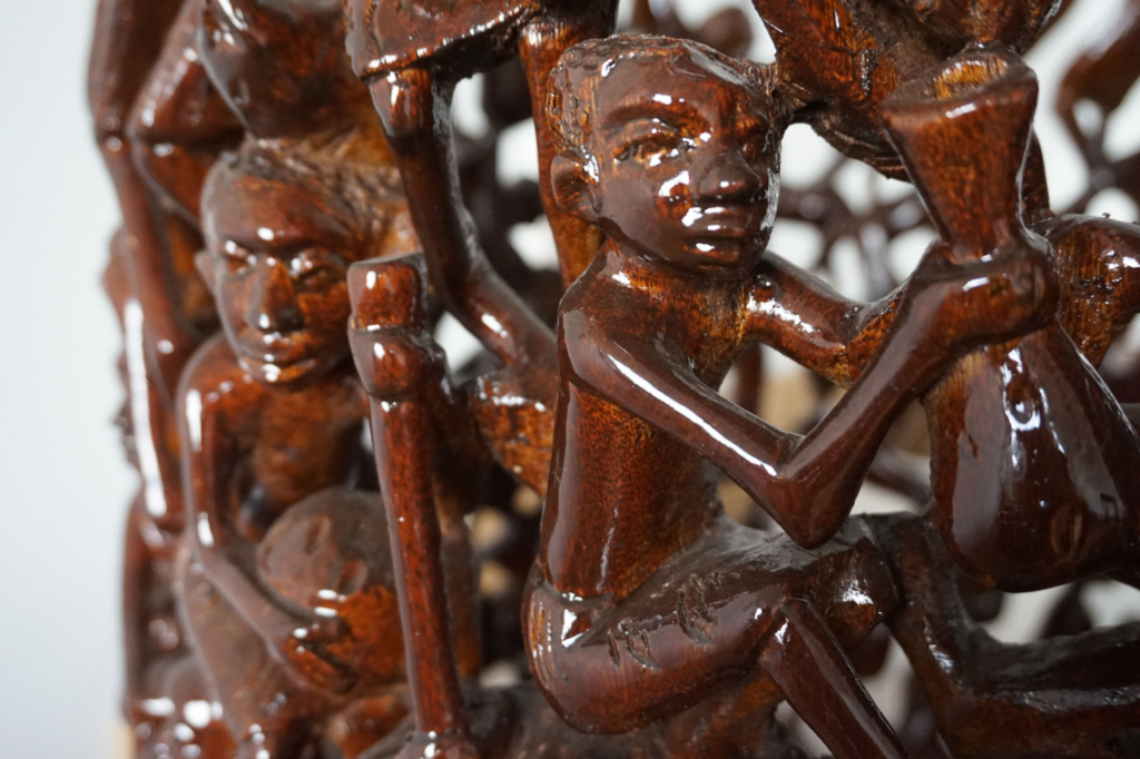 Makonde 3 Coffee Table – Hand-Carved African Hardwood Art for Luxury Dubai Interiors