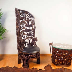 Shambaa Armchair, hand-carved armchair, Private Museum