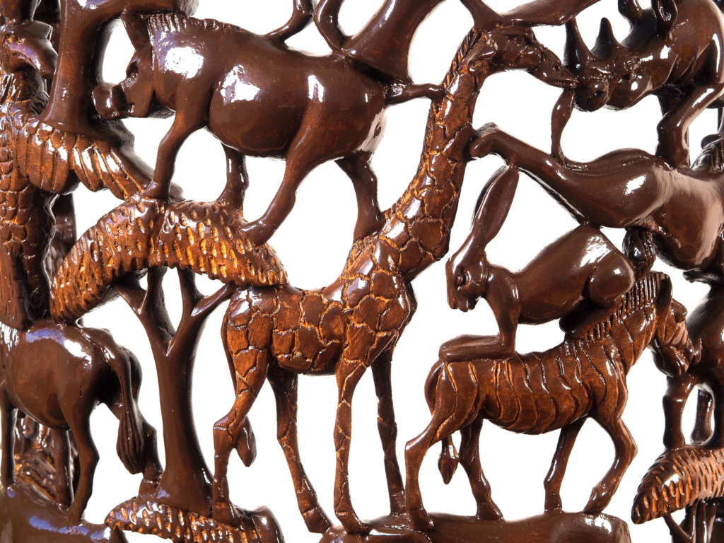 Shambaa Sculptural Armchair – Luxury Hand-Carved Wildlife Throne for Dubai Interiors