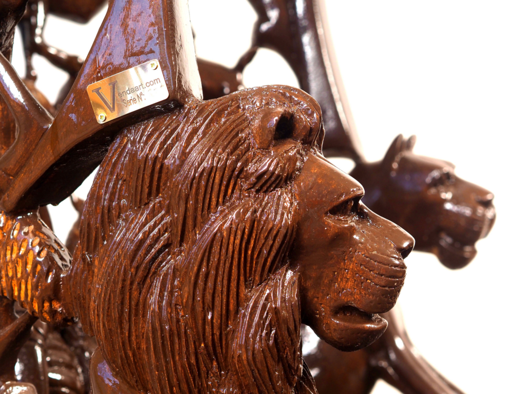 Shambaa Sculptural Armchair – Luxury Hand-Carved Wildlife Throne for Dubai Interiors