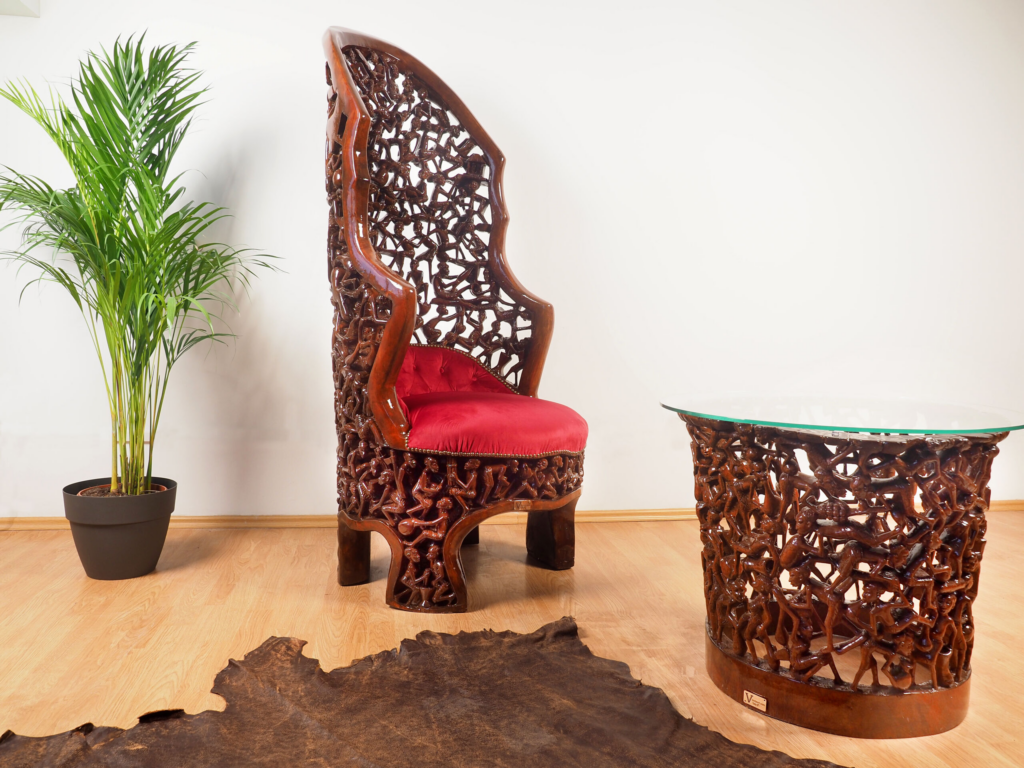 Kinda Armchair, hand-carved armchair, Private Museum