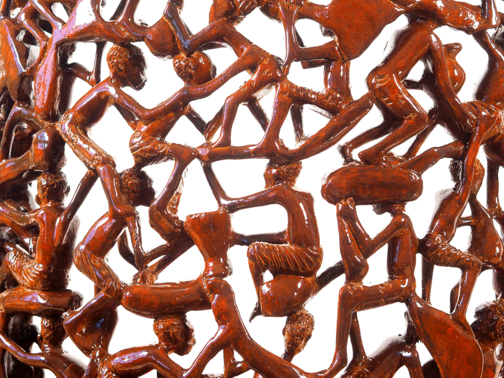 Kinda Armchair – Hand-Carved African Hardwood Tribal Art Furniture for Luxury Dubai