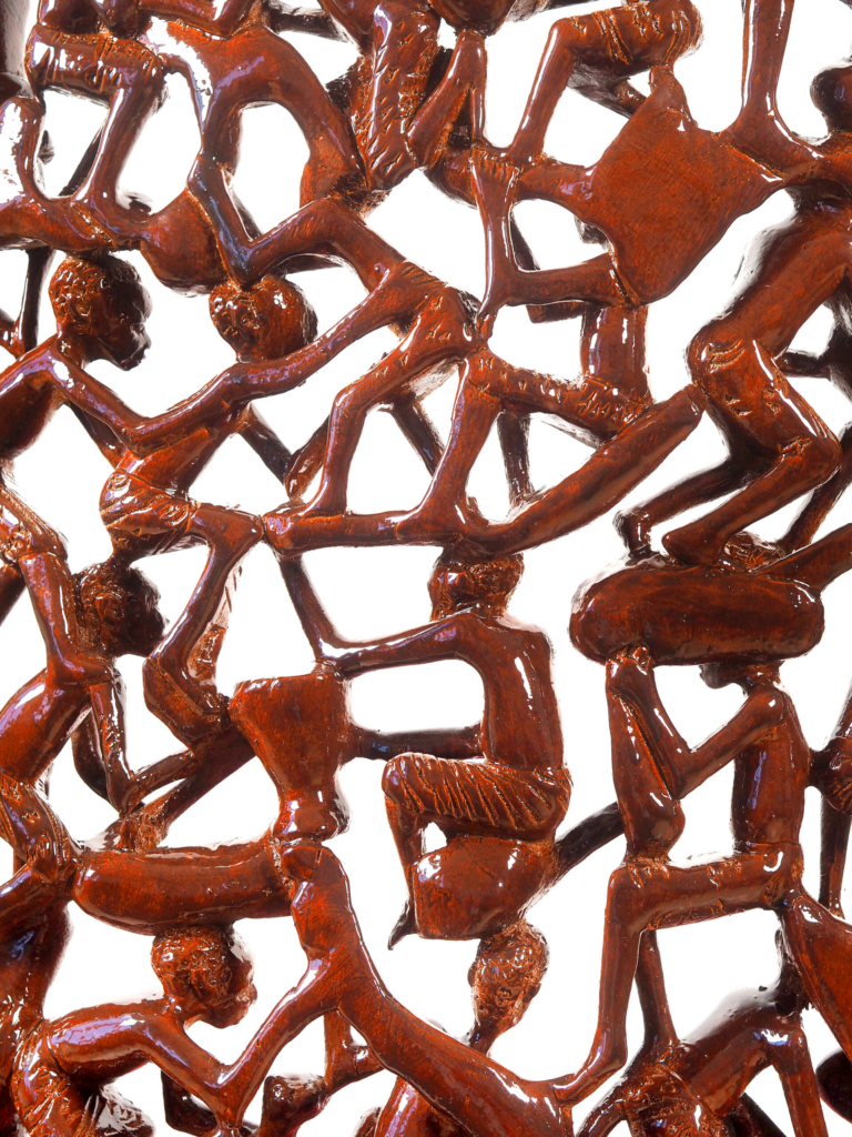 Kinda Armchair – Hand-Carved African Hardwood Tribal Art Furniture for Luxury Dubai