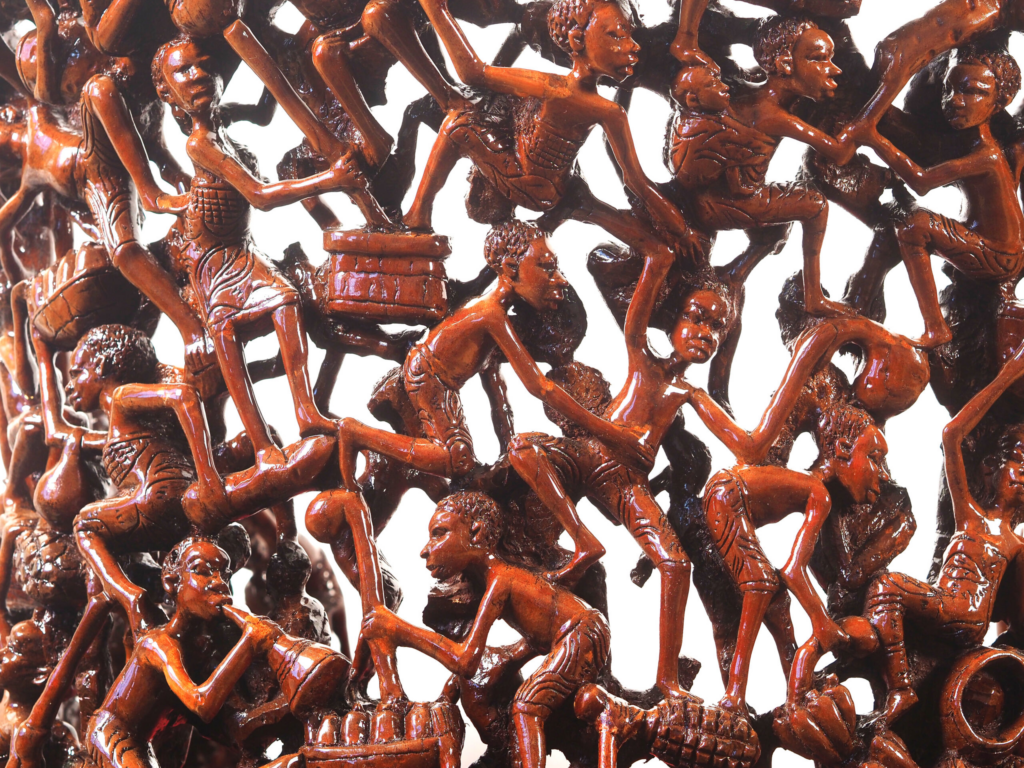 Makonde 1 Armchair – Hand-Carved African Hardwood Tribal Art Furniture for Luxury Dubai