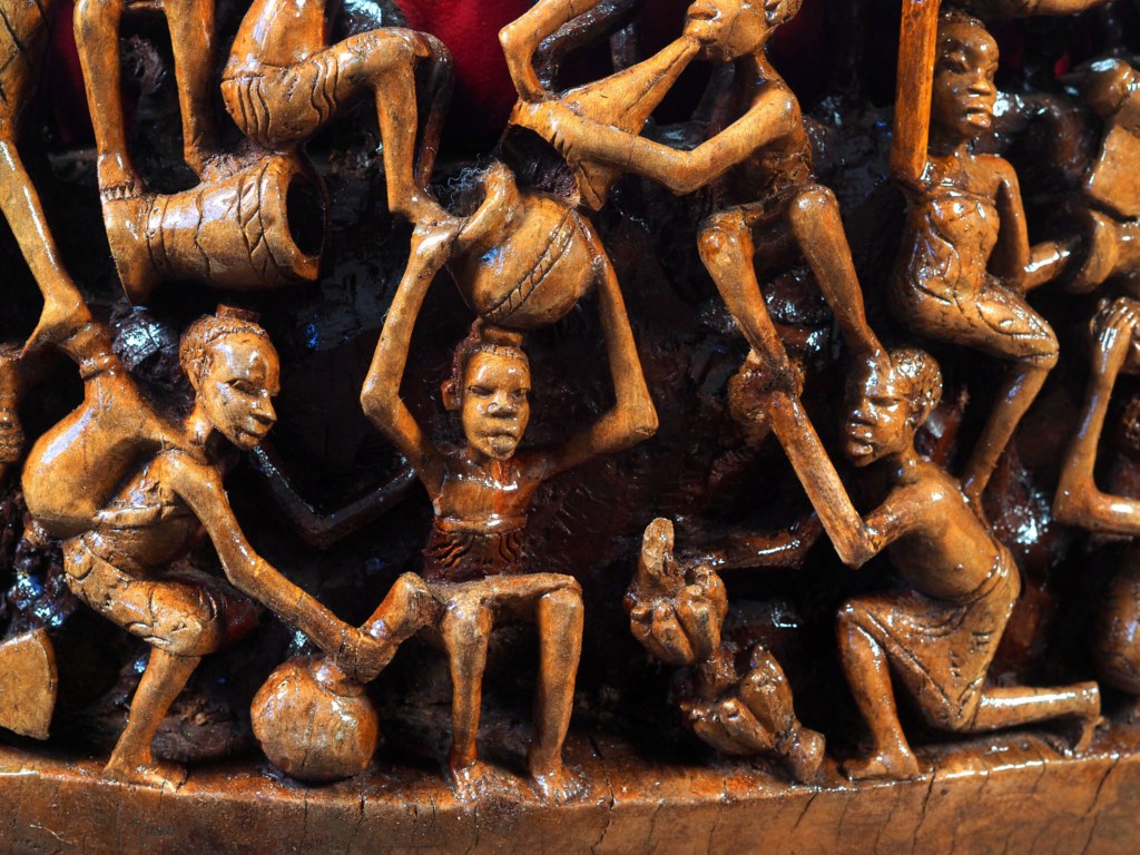 Makonde 1 Armchair – Hand-Carved African Hardwood Tribal Art Furniture for Luxury Dubai