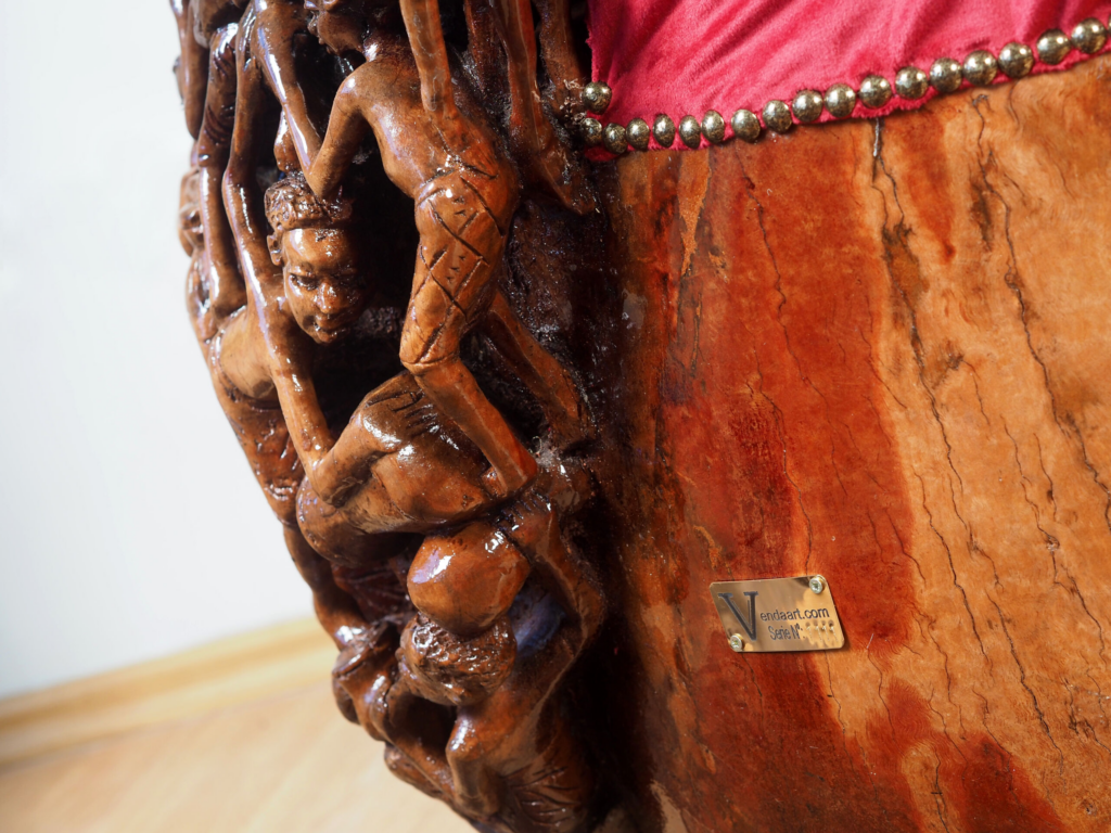 Makonde 2 Armchair – Hand-Carved African Hardwood Tribal Art Furniture for Luxury Dubai