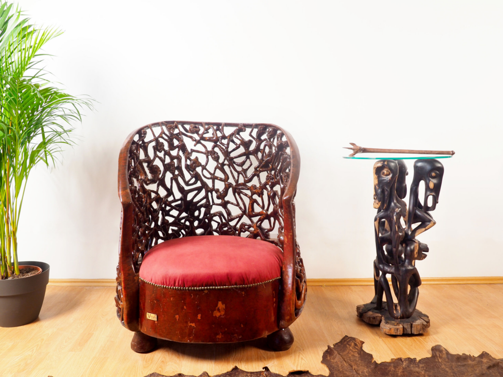 WANDA Sculptural Armchair – Luxury Hand-Carved Art Chair for Dubai Interiors