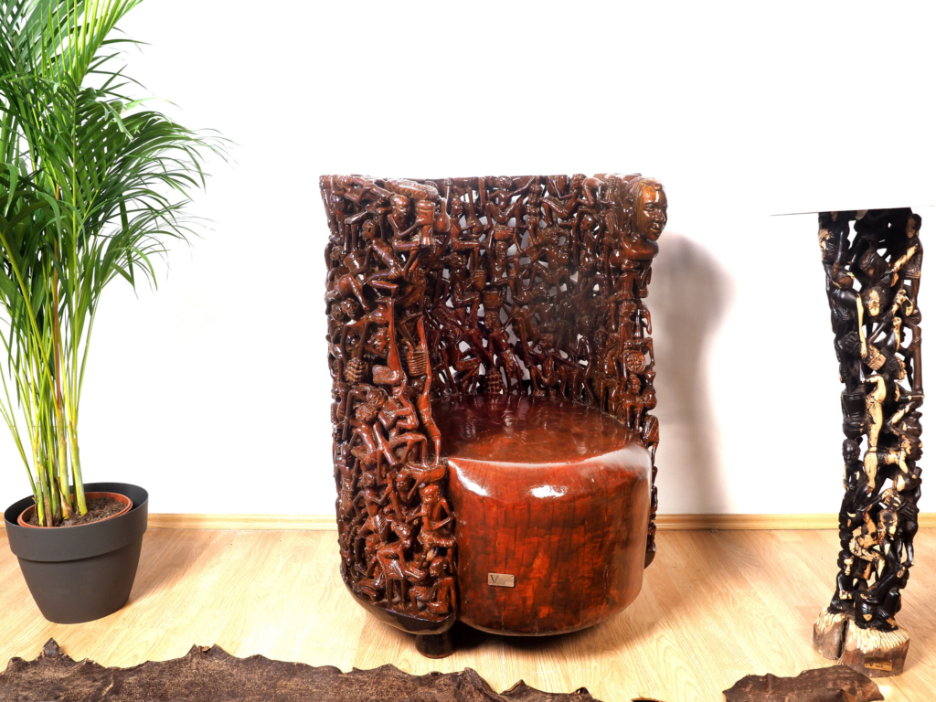 Magufuli Armchair, hand-carved armchair, Private Museum