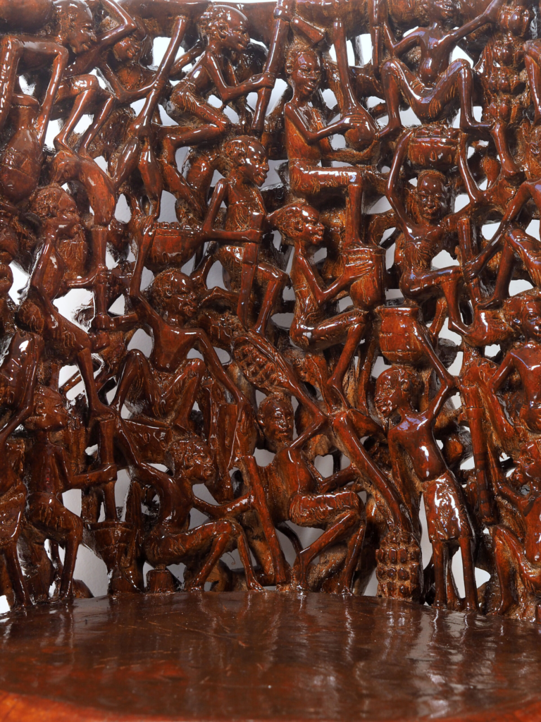 Magufuli Armchair – Hand-Carved African Hardwood Tribal Art Furniture for Luxury Dubai