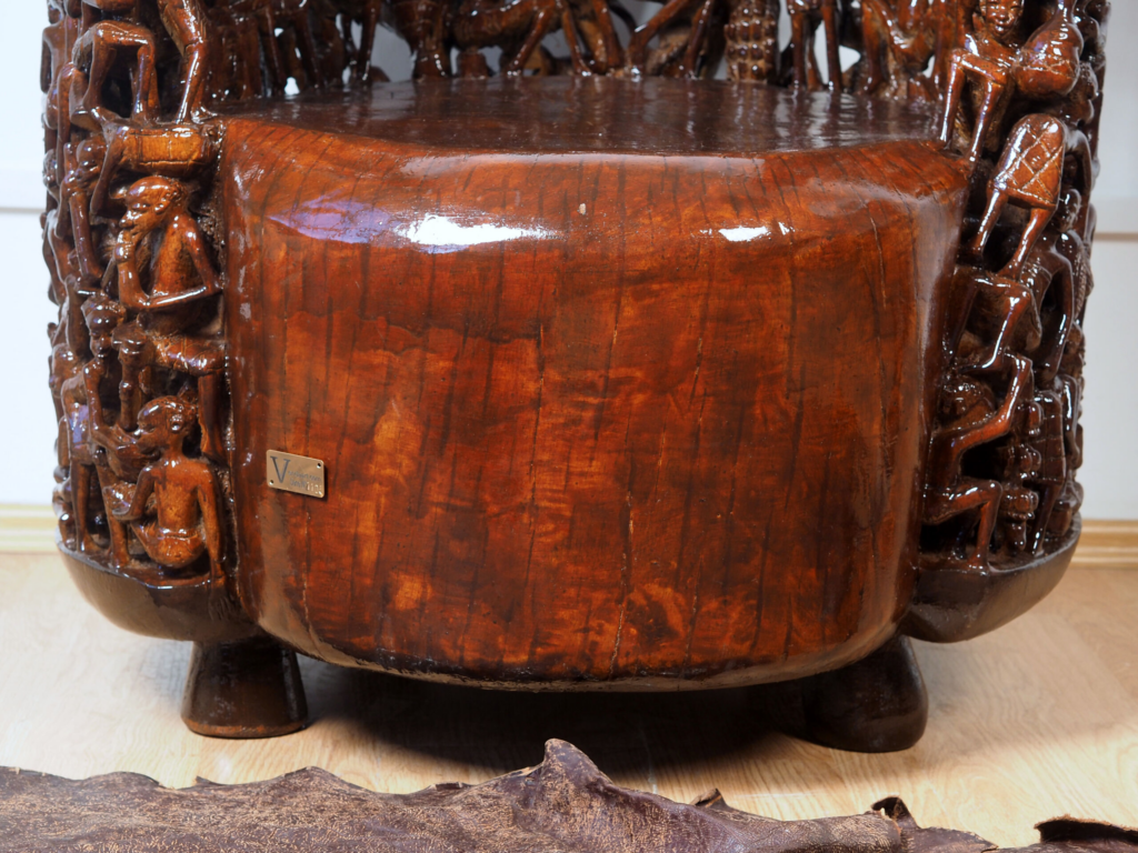 Magufuli Armchair – Hand-Carved African Hardwood Tribal Art Furniture for Luxury Dubai
