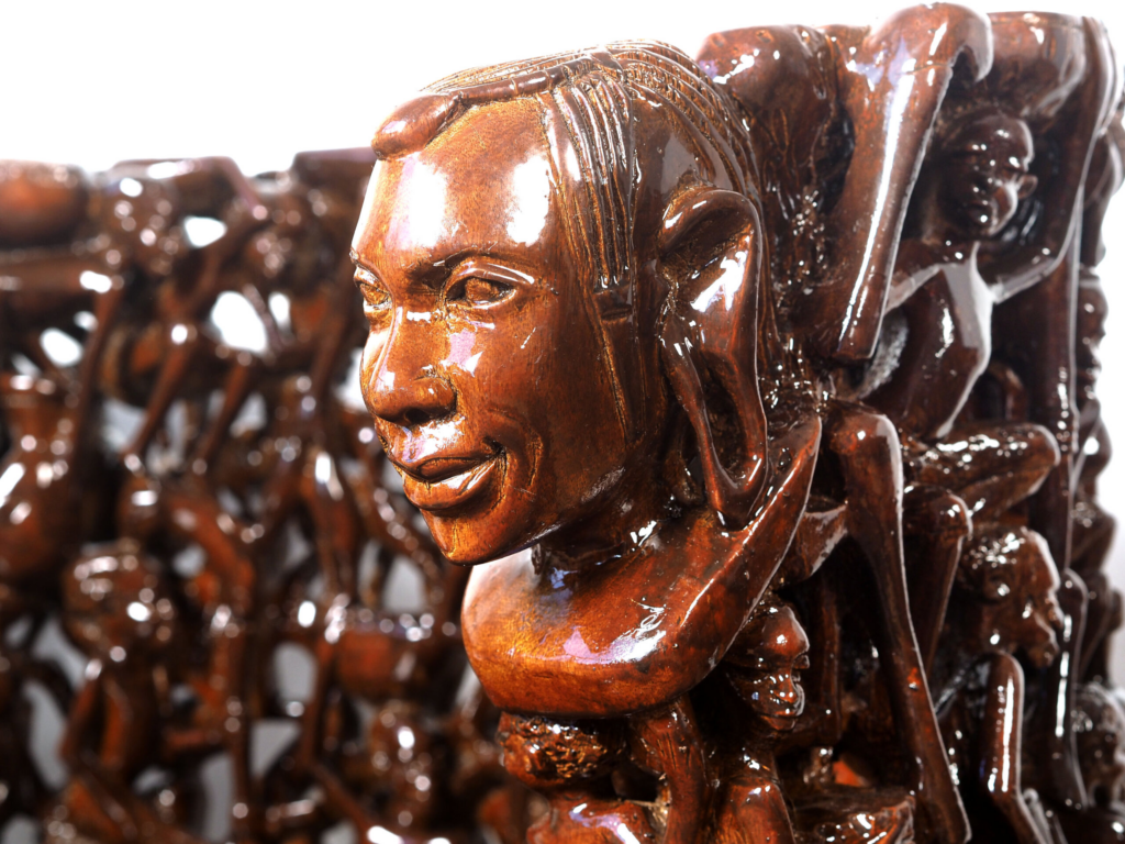 Magufuli Armchair – Hand-Carved African Hardwood Tribal Art Furniture for Luxury Dubai