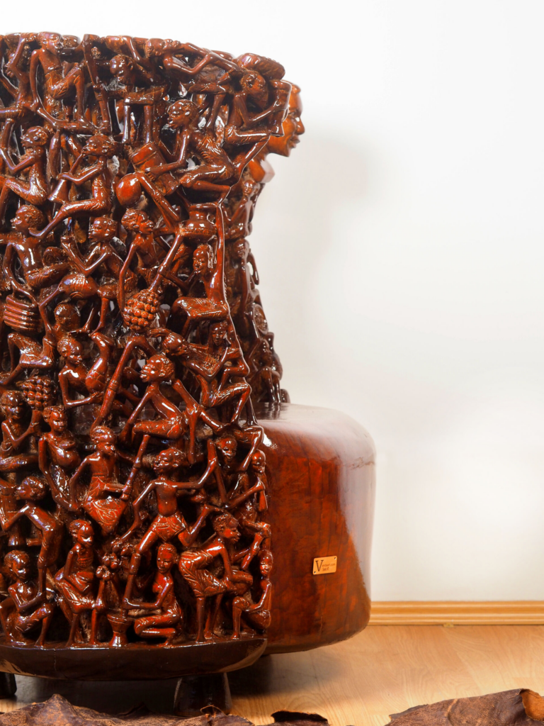 Magufuli Armchair – Hand-Carved African Hardwood Tribal Art Furniture for Luxury Dubai