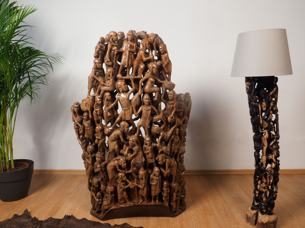 Maasai Armchair – Luxury Hand-Carved Tribal Art Chair for Premium Dubai Interiors