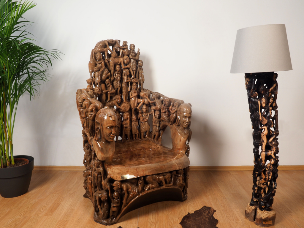 Maasai Armchair, hand-carved armchair, Private Museum