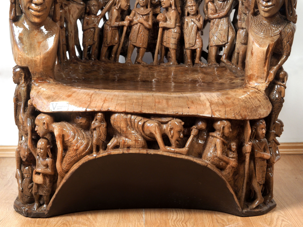 Maasai Armchair – Luxury Hand-Carved Tribal Art Chair for Premium Dubai Interiors