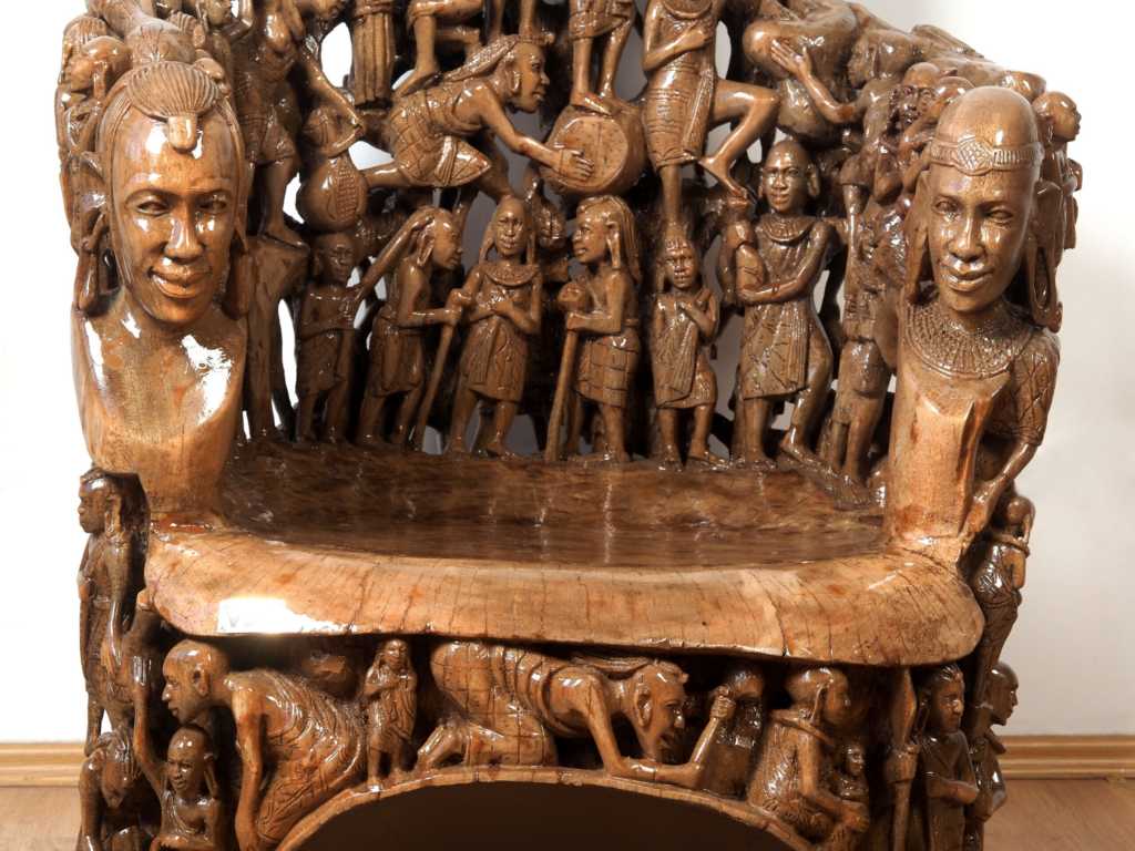 Maasai Armchair – Luxury Hand-Carved Tribal Art Chair for Premium Dubai Interiors