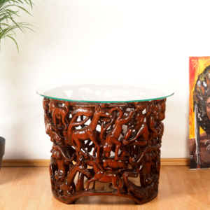 Animal Relief Coffee Table, hand-carved coffee table, Private Museum