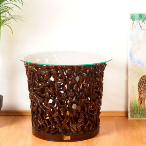 Makonde Coffee Table III, hand-carved coffee table, Private Museum
