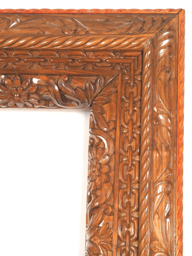 Zanzibar Royal Carved Frame – Luxury Handcrafted Mongongo Wood Art for Dubai Interiors