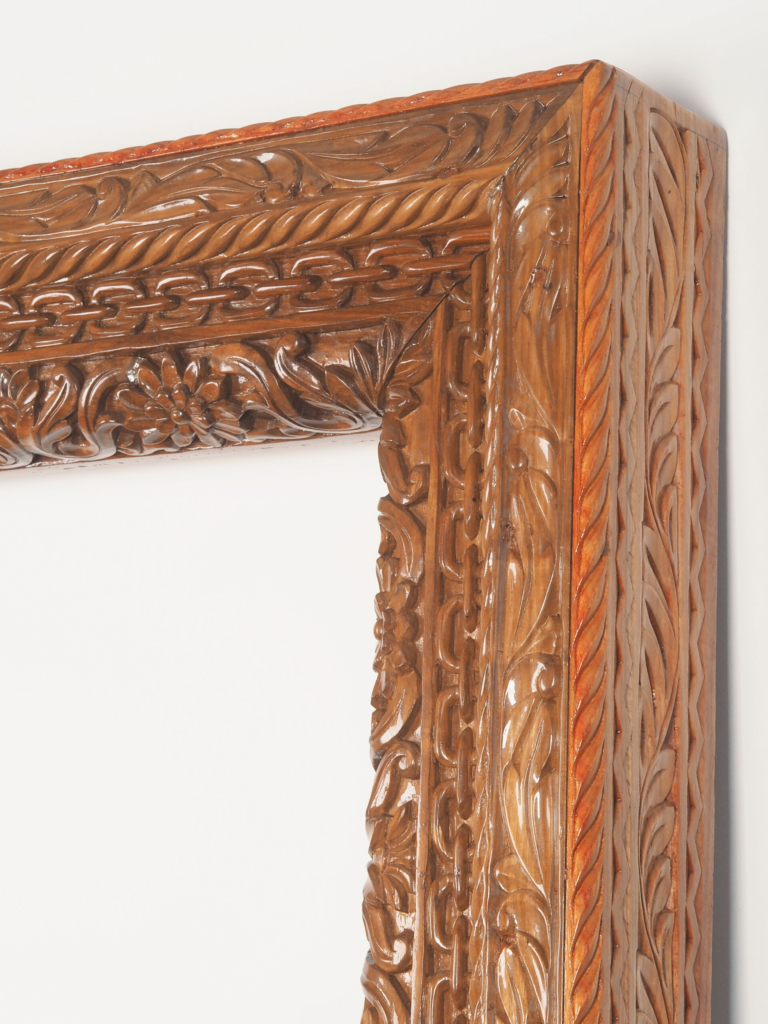 Zanzibar Royal Carved Frame – Luxury Handcrafted Mongongo Wood Art for Dubai Interiors