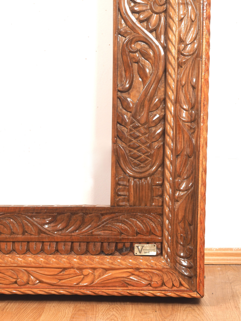 Zanzibar Royal Carved Frame – Luxury Handcrafted Mongongo Wood Art for Dubai Interiors