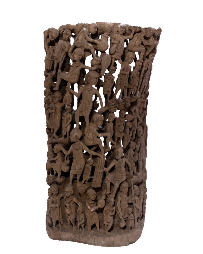 Maasai Royal Throne Chair – Luxury Hand-Carved Art Masterpiece for Dubai Interiors