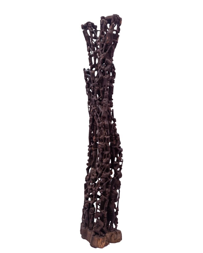 Tall Makonde Ebony Sculpture – Hand-Carved Luxury Art for Dubai Interiors