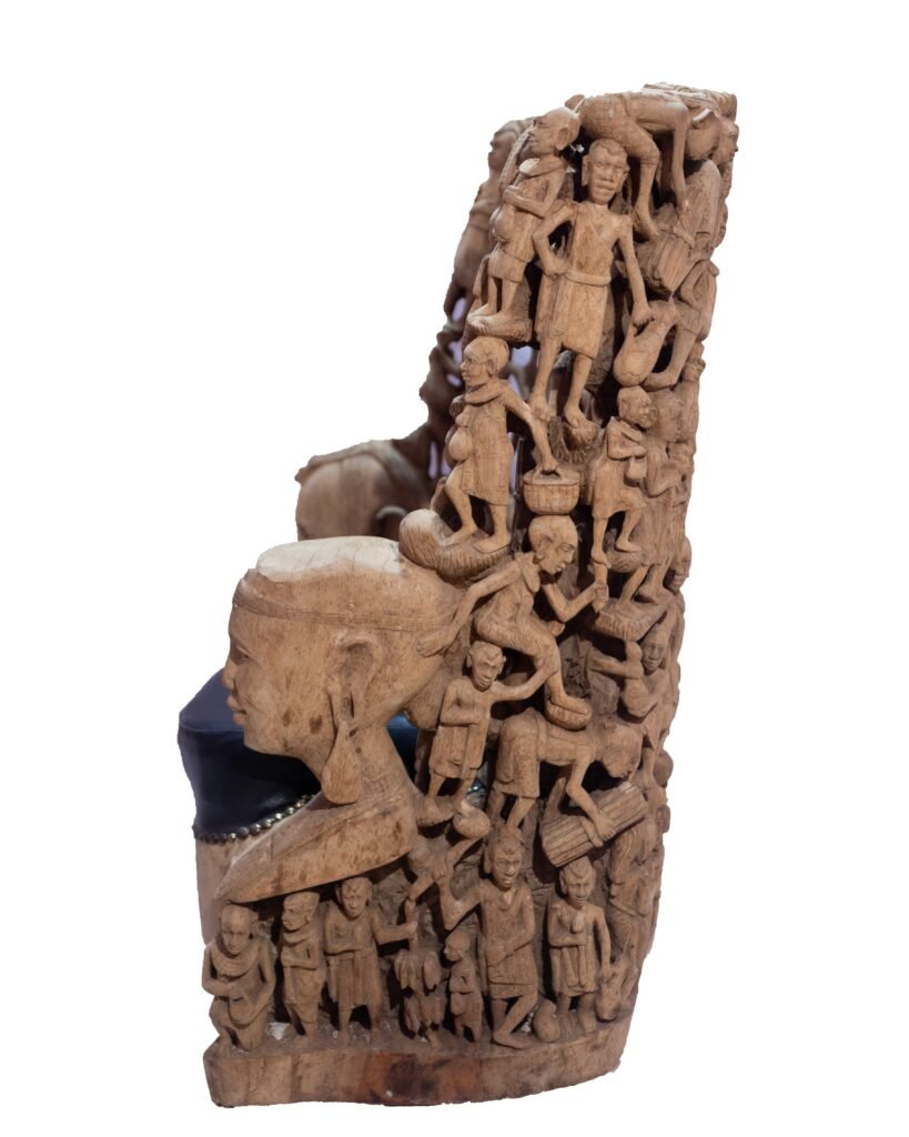 Maasai Royal Throne Chair – Luxury Hand-Carved Art Masterpiece for Dubai Interiors