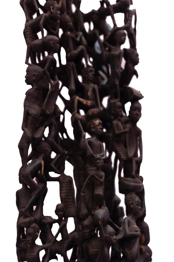 Tall Makonde Ebony Sculpture – Hand-Carved Luxury Art for Dubai Interiors