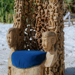 Makonde Royal Throne II, hand-carved throne, Private Museum