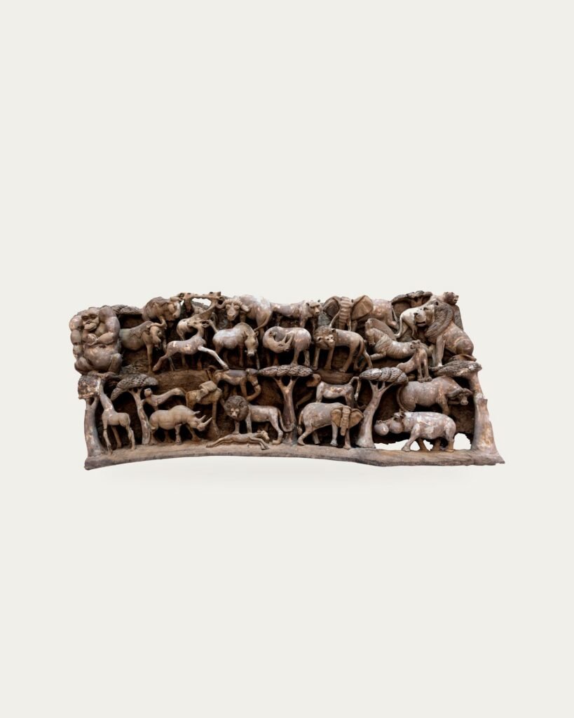 Savanna Wall Panel, hand-carved wall panel, Private Museum