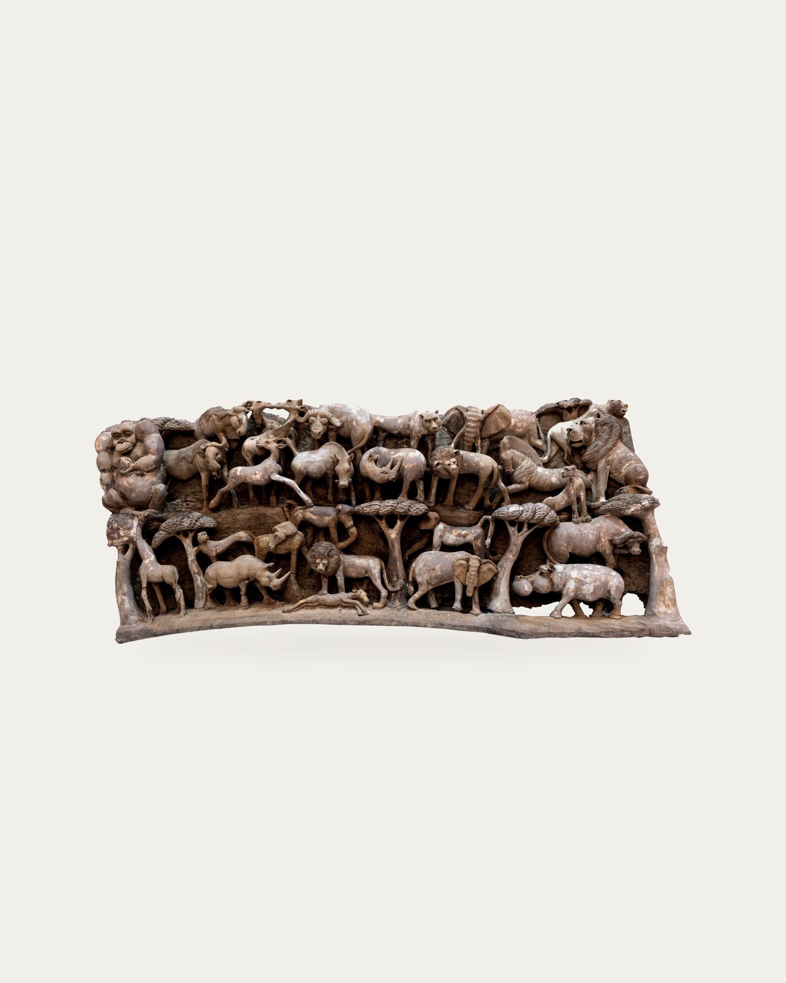 Savanna Wall Panel, hand-carved wall panel, Museum Private
