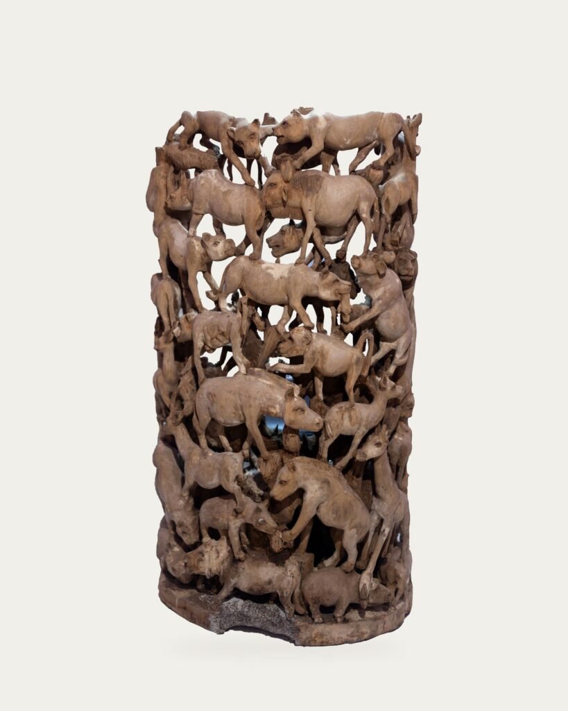 Gorilla Wildlife Throne, hand-carved throne, Private Museum