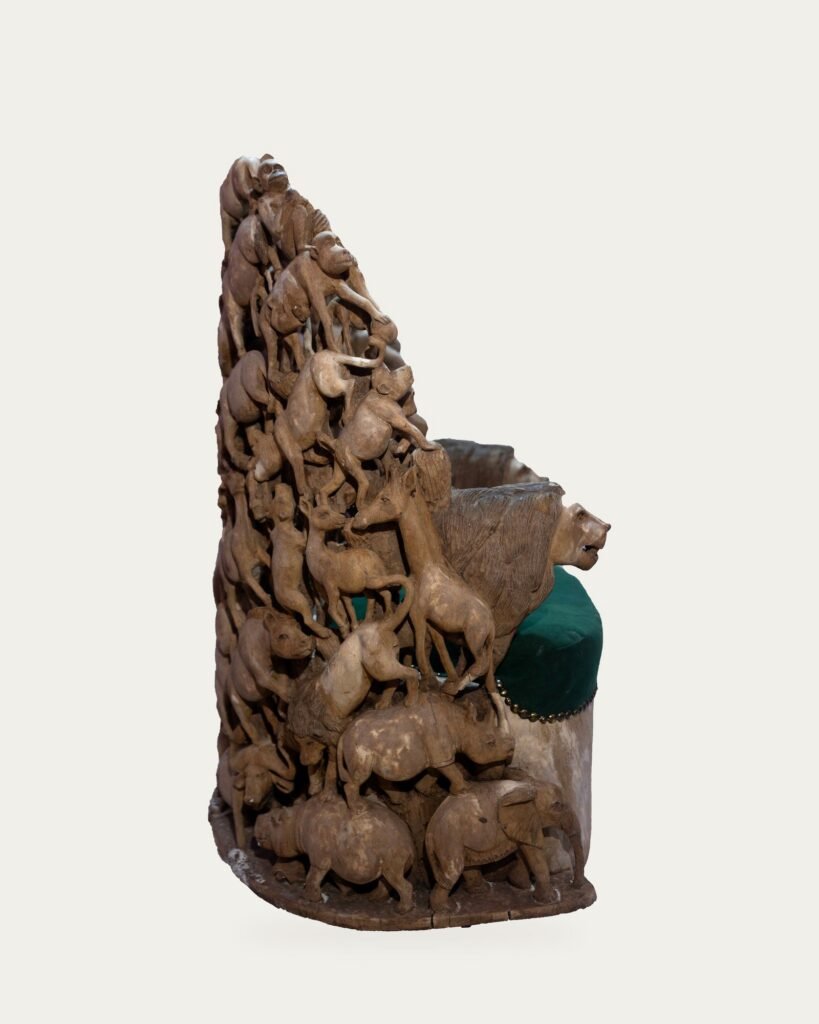 Wildlife Throne, hand-carved throne, Private Museum